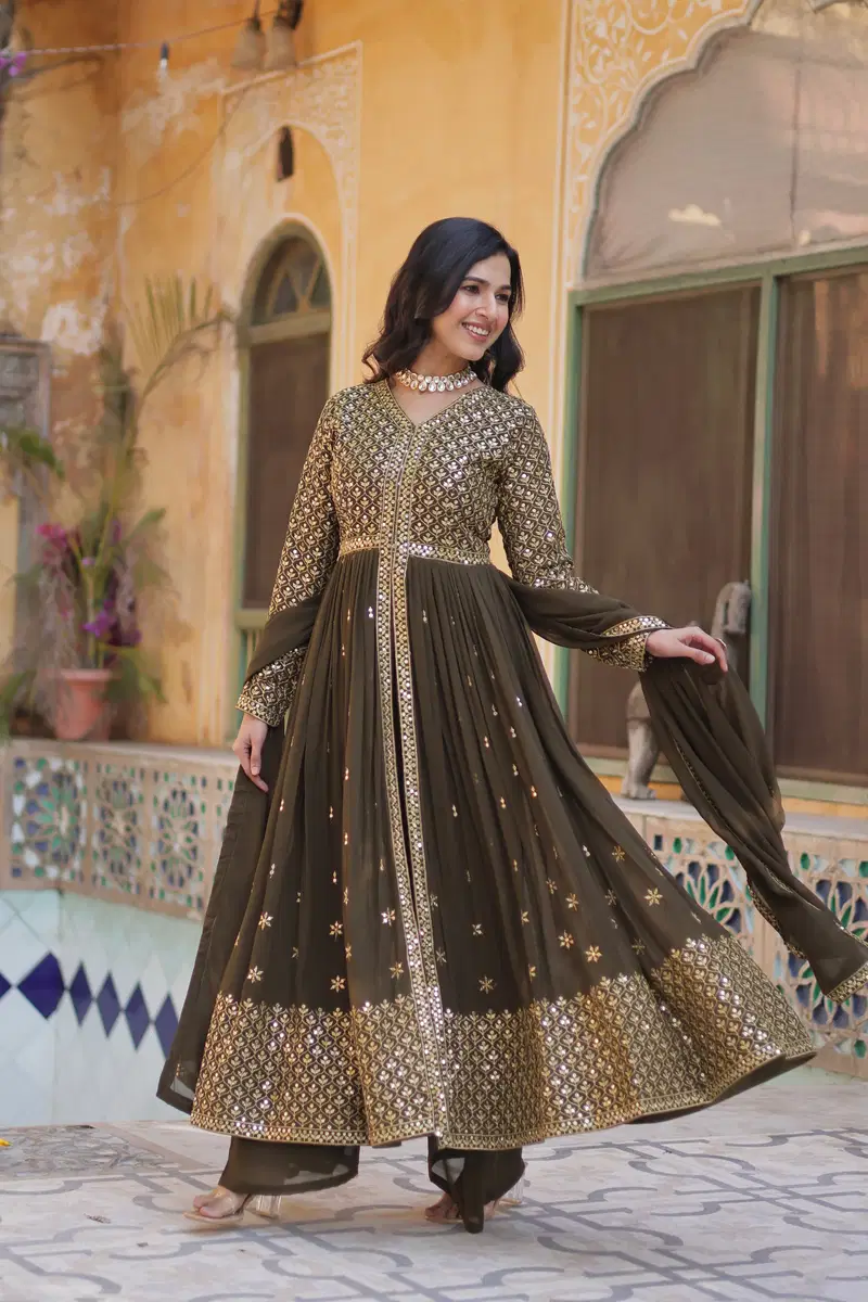KA 1149 Faux Georgette Desginer Readymade Suits Wholesale Market In Surat